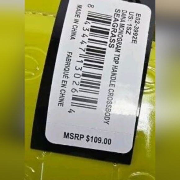 Bebe Sea Grass Dana Monogram Top Handle Crossbody NWT - Picture 5 of 5